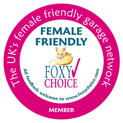 foxy choice female friendly garage logo
